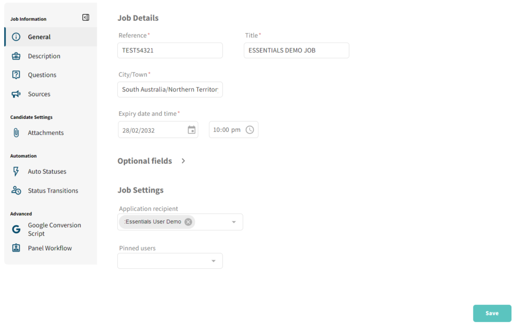 Advanced settings for managing a vacancy in your ATS