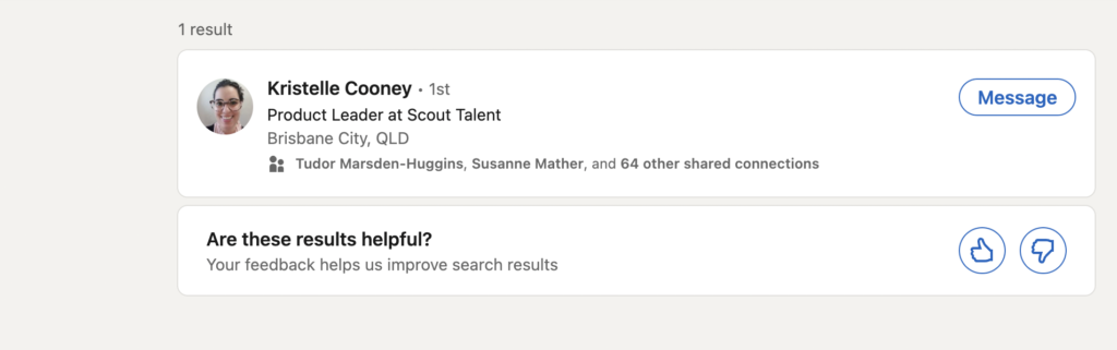 Example of LinkedIn Lookup results 