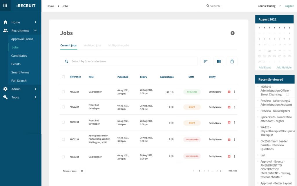 New Jobs page in Jobs Workflow update