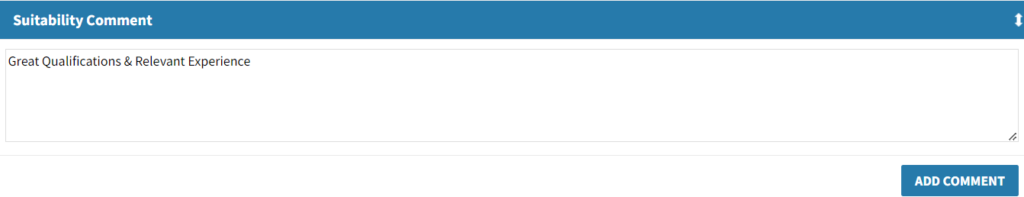 Add suitability comments to candidates in your pool